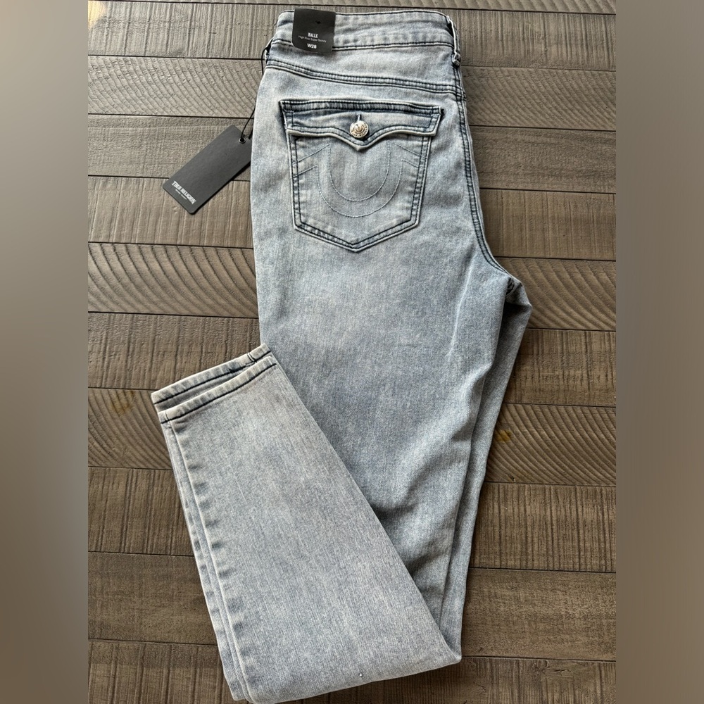 True Religion Halle High Rise SN Flap Skinny Jeans Women’s Size 28 (NWT)